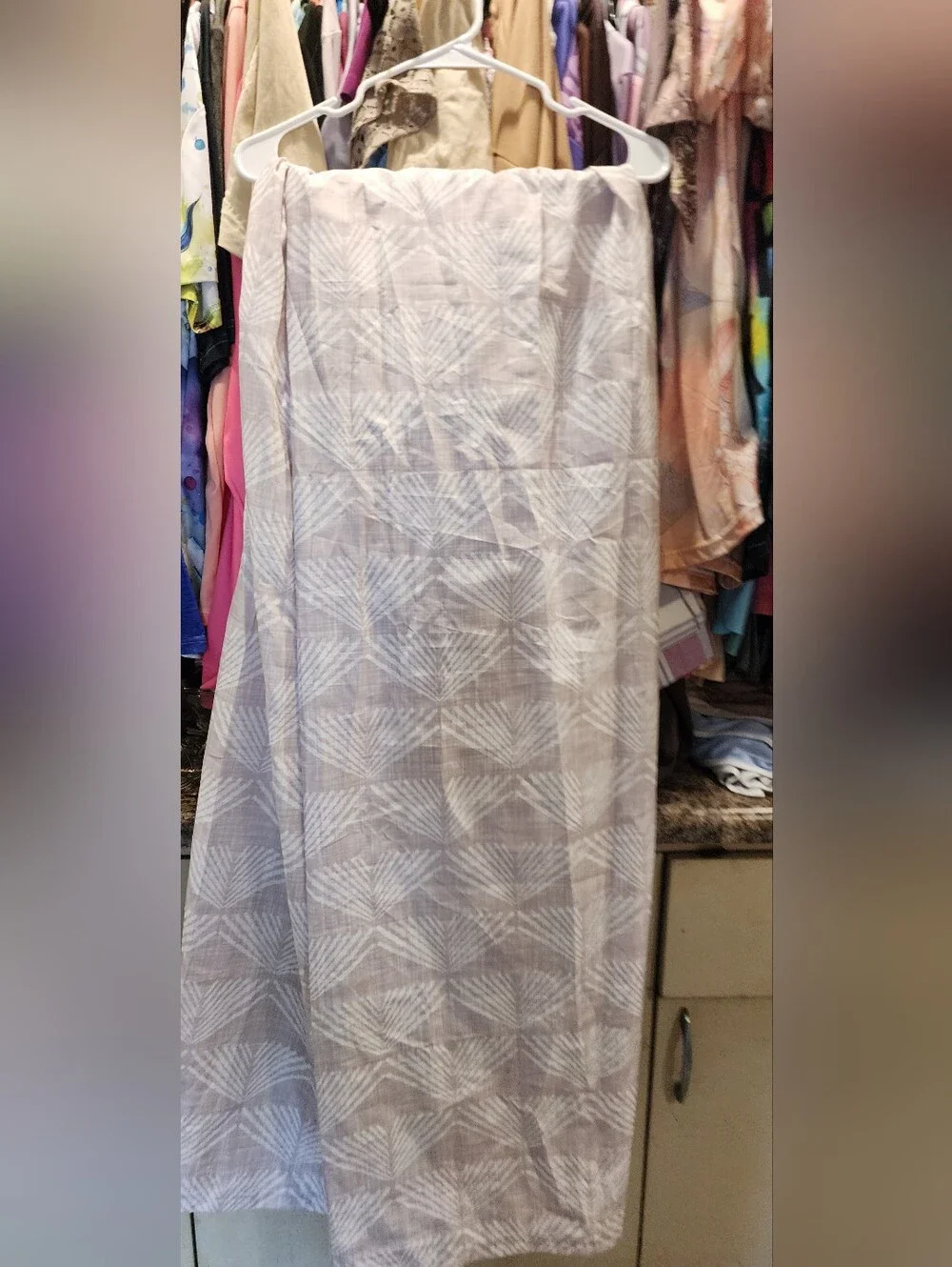 Mainstays White And Beige Shower Curtain Brand New Without Tags
